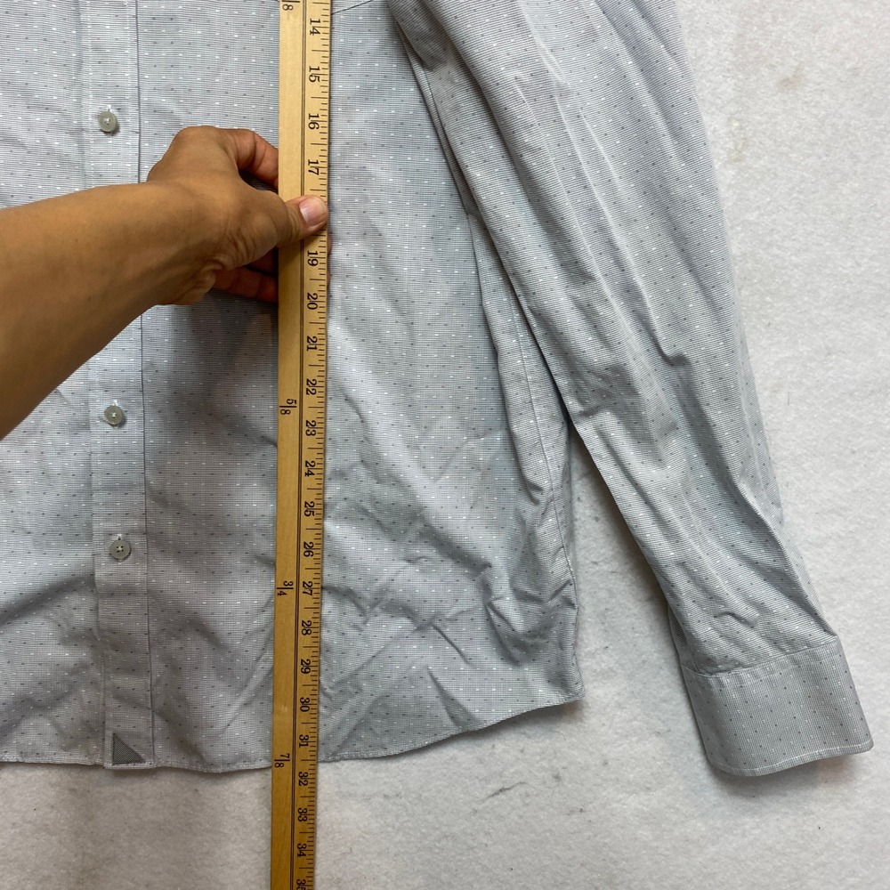 UNTUCKit Shirt Mens XL Tall Grey Tresor Wrinkle Free Dotted 41127 Button Down - Picture 3 of 10